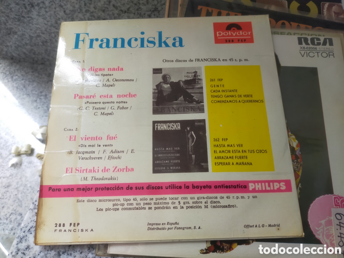 Discos de vinilo: Franciska ep no digas nada + 3 1965 - Foto 2