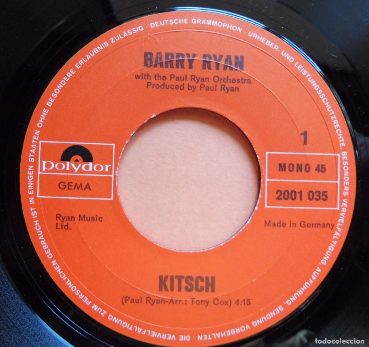 Discos de vinilo: SINGLE - Barry Ryan &ndash; Kitsch - Polydor &ndash; 2001 035 - Germany 1970 - Foto 3