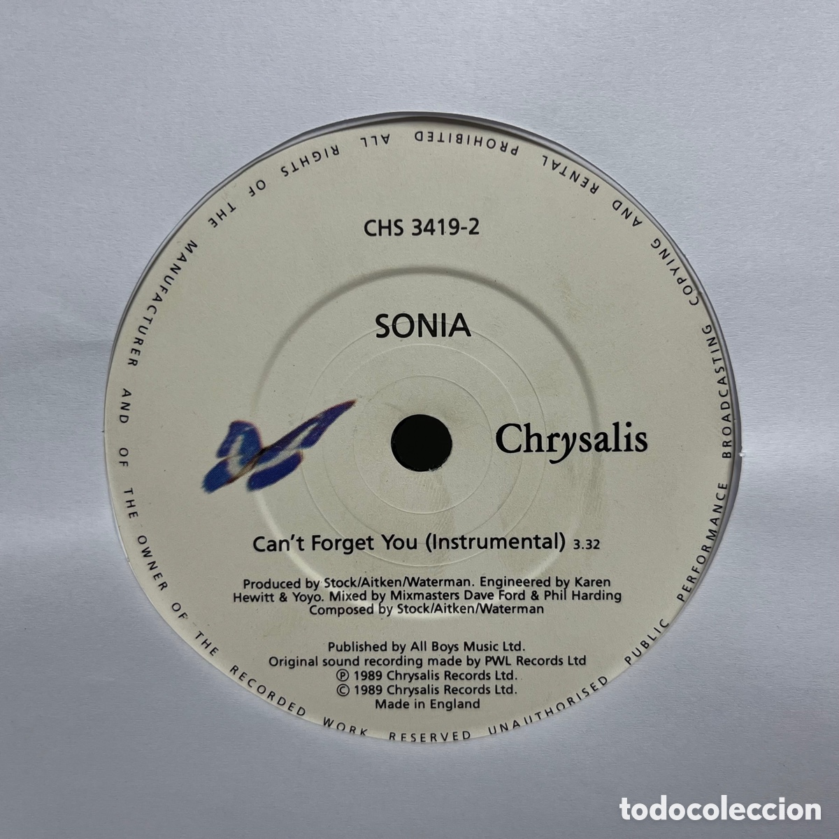 Discos de vinilo: Sonia - Cant Forget You (7&rdquo;, Single) - Foto 2