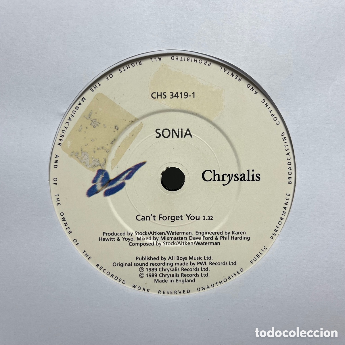 Discos de vinilo: Sonia - Cant Forget You (7&rdquo;, Single) - Foto 1