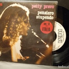 Discos de vinilo: PATTY PRAVO PENSIERO STUPENDO SINGLE SPAIN 1968 PEPETO TOP. Lote 400986174