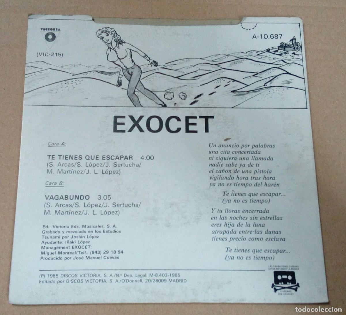 Discos de vinilo: EXOCET - Te tienes que escapar + Vagabundo - single vinilo - Foto 2