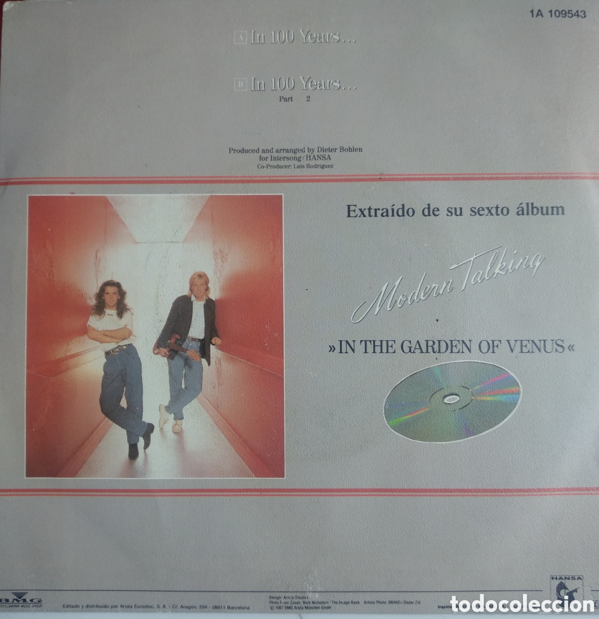Discos de vinilo: *MODERN TALKING, IN 100 YEARS, 1987, LCS.1 - Foto 2