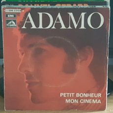 Discos de vinilo: C1 - ADAMO ”PETIT BONHEUR / MON CINEMA” - SINGLE AÑO 1969. Lote 401035914