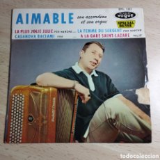 Discos de vinilo: EP 7” AIMABLE Y SU ACORDEÓN 1963 FRANCE.LA PLUS JOLIE JOLIE+3.. Lote 401058249