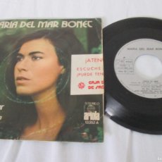 Discos de vinilo: MARÍA DEL MAR BONET - VIGILA EL MAR / INICI DE CAMPANA . SINGLE, ED ESPECIAL 1974. MUY BUEN ESTADO. Lote 401064404