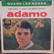 Discos de vinilo: C1 - ADAMO ”QUAND LES ROSES / TOMBE LA NEIGE / VOUS PERMETTEZ MONSIEUR? / SI JAMAIS” - EP AÑO 1964. Lote 401065579