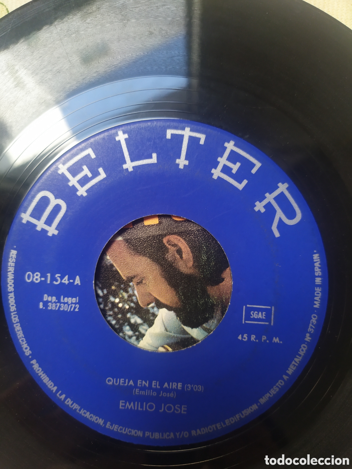 Discos de vinilo: Single Emilio Jos&eacute;. Queja en el aire / Sue&ntilde;o y sol - Foto 3