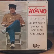 Discos de vinilo: C1 - ADAMO ”NUESTRA NOVELA / INCH' ALLAH / MUY JUNTOS / YO TE OFREZCO” - PROMOCIÓN - EP AÑO 1967. Lote 401073614