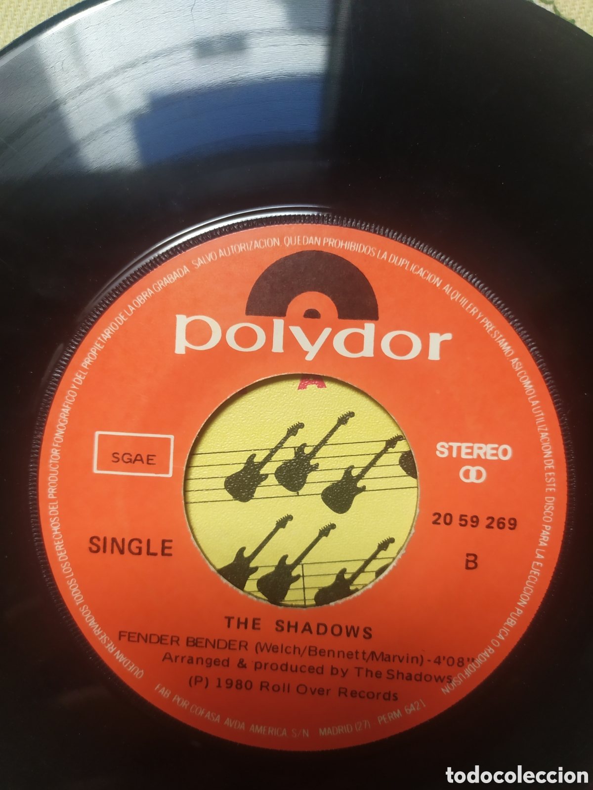Discos de vinilo: Single The Shadows. Equinoxe (Part V) / Fender Bender - Foto 4