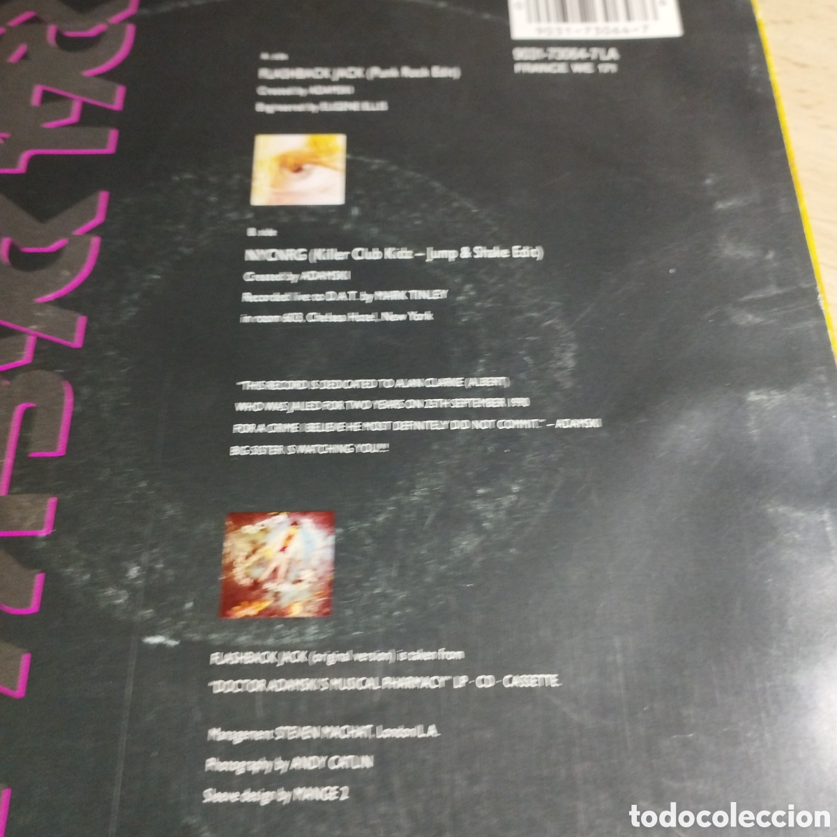Discos de vinilo: Single 7&rdquo; Adamski 1990 Nycnrg. Killer club versi&oacute;n+Flashback Jack - Foto 3