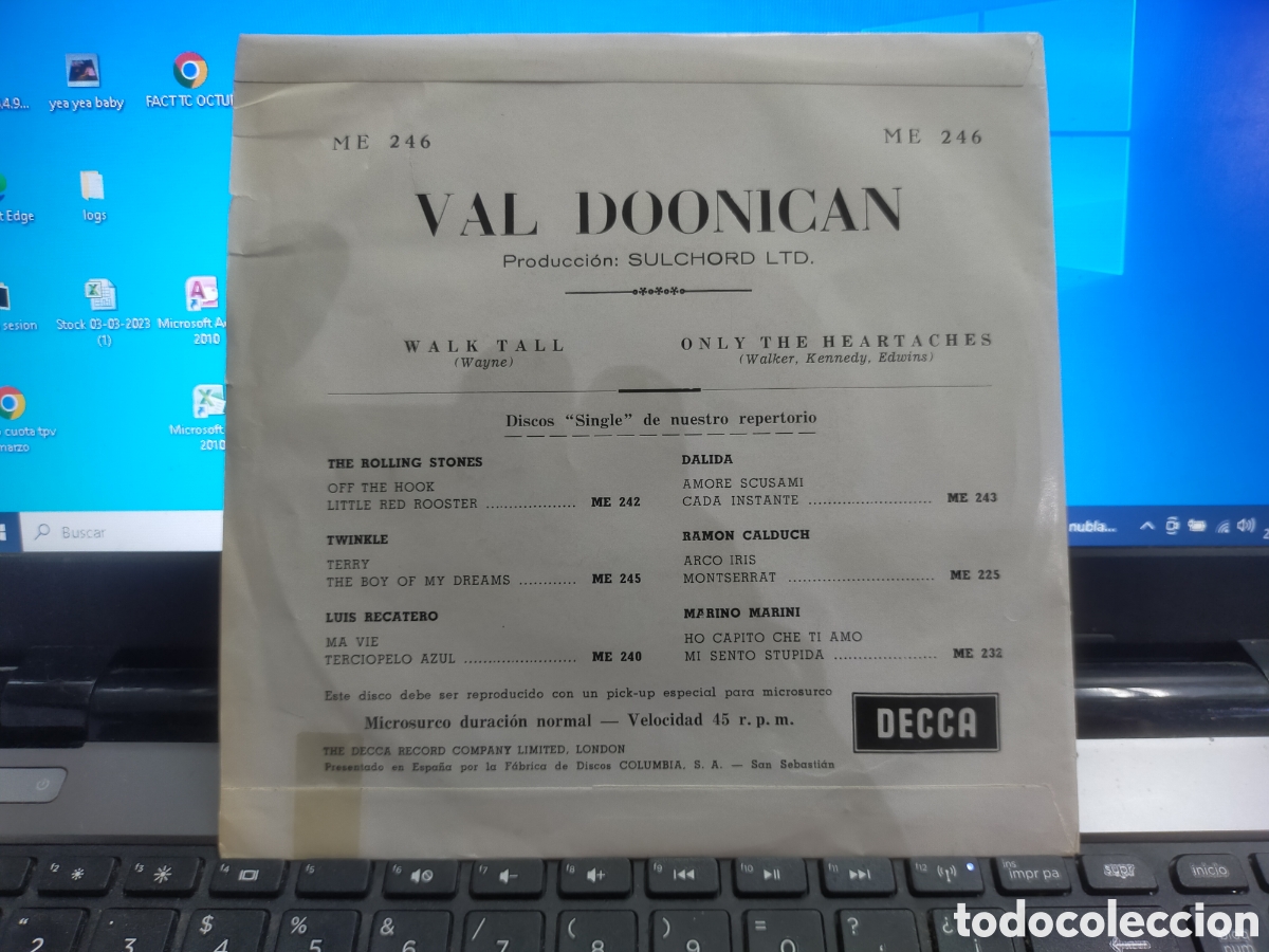 Discos de vinilo: Val doonican single walk tall Espa&ntilde;a 1964 - Foto 2