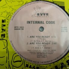 Discos de vinilo: INTERNAL CODE ‎– DRIVE IN /ARE YOU READY. 1992. BYTE RECORDS–BYTE 12012.FORMATO:12”.MUY BUEN ESTADO. Lote 401160499