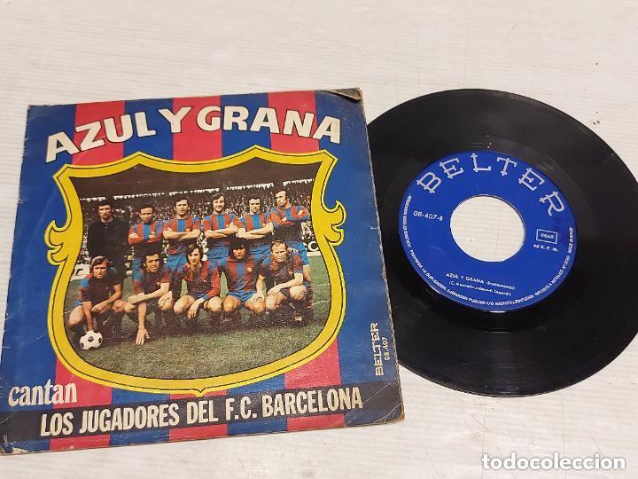 Discos de vinilo: AZULGRANA JUGADORES DEL BAR&Ccedil;A vinilo single - Foto 1