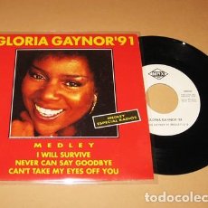 Discos de vinilo: GLORIA GAYNOR - I WILL SURVIVE / NEVER CAN SAY GOODBYE (MEDLEY ESPECIAL RADIOS) - SINGLE- 1991. Lote 401199034