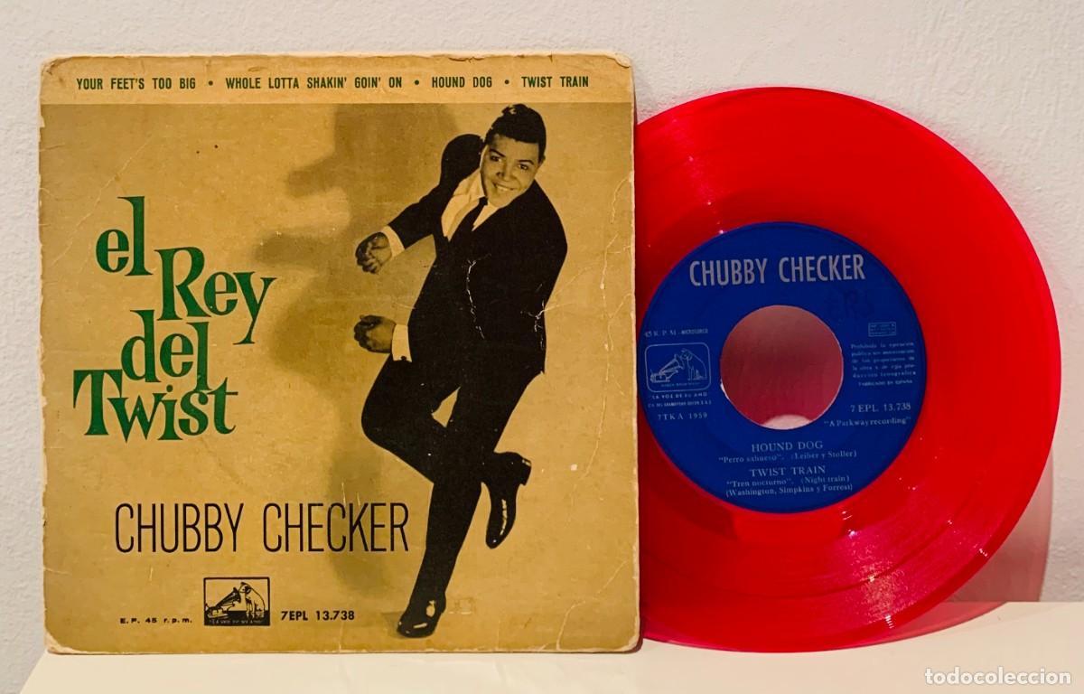Discos de vinilo: CHUBBY CHECKER EP YOUR FEETS VINILO ROJO - Foto 1