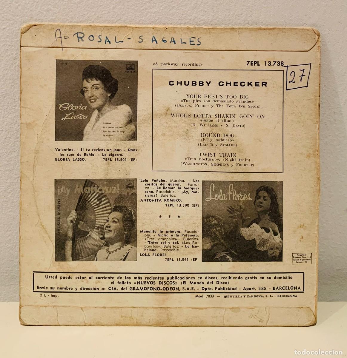 Discos de vinilo: CHUBBY CHECKER EP YOUR FEETS VINILO ROJO - Foto 2