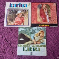 Discos de vinilo: KARINA, 3 X VINYL 7” SINGLE SPAIN. Lote 401287889