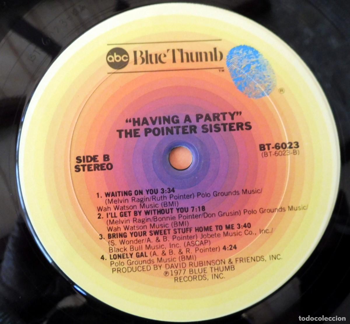 Discos de vinilo: LP - Pointer Sisters &ndash; Having A Party - ABC Blue Thumb &ndash; BT-6023 - US 1977 - - Foto 3