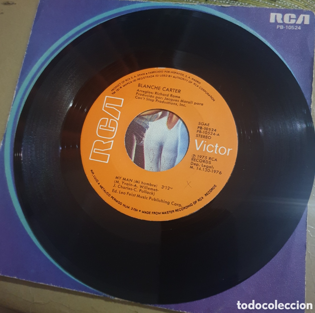 Discos de vinilo: Blanche Carter - my man - Foto 3