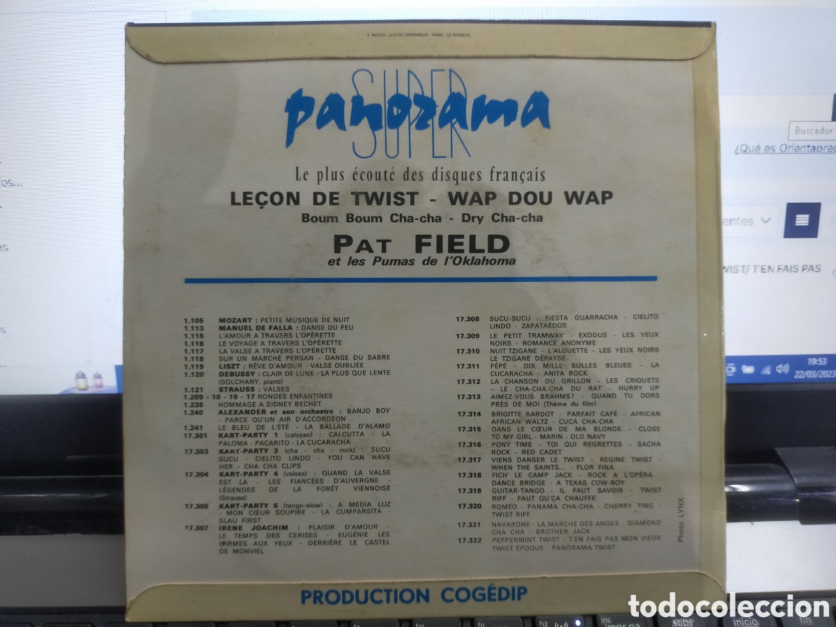 Discos de vinilo: Pat field ep le&ccedil;on de twist + 3 Francia - Foto 2