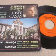 Discos de vinilo: SARDANES CANTADES PER JOSEP CASAS. SINGLE, ED ESPAÑOLA 1978 7”. IMPECABLE (NM). Lote 401358359
