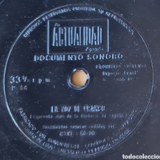 Discos de vinilo: SINGLE - FLEXI-DISC - DOCUMENTO SONORO - LA VOZ DE FRANCO - 1975 (PROMO). Lote 401363214