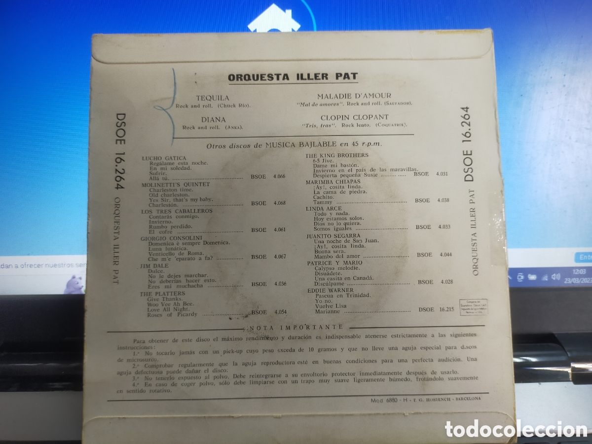Discos de vinilo: Orquesta iller pat ep tequila + 3 1959 - Foto 2