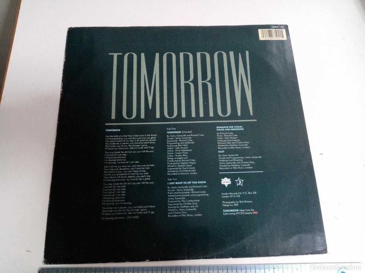 Discos de vinilo: DISCO MAXISINGLE DE VINILO COMMUNARDS - TOMORROW - Foto 5