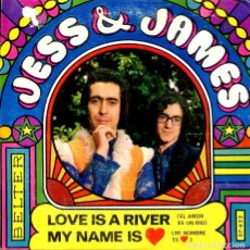 Discos de vinilo: JESS & JAMES / LOVE IS A RIVER + 1 (SINGLE BELTER 1969). Lote 401495594
