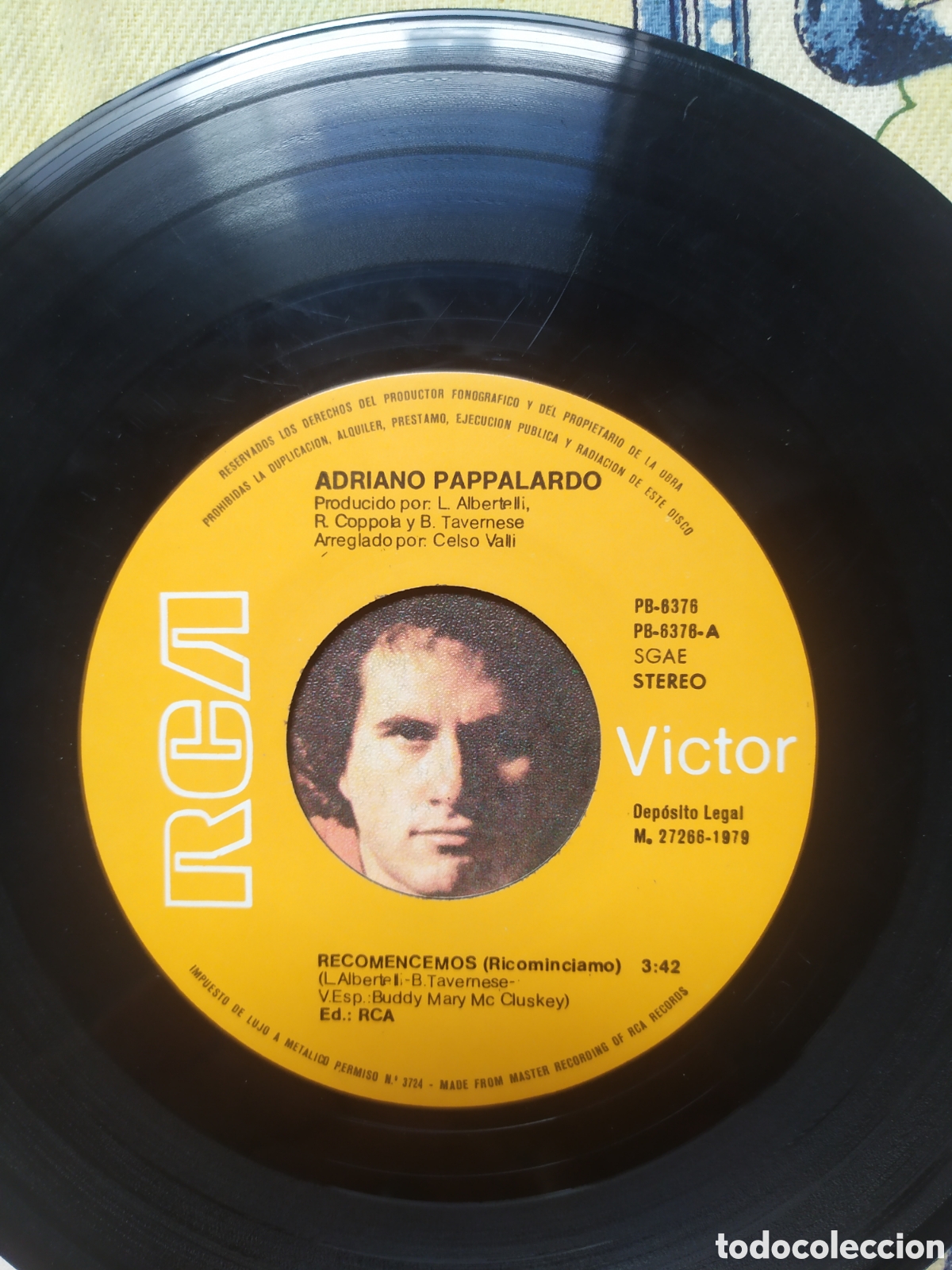 Discos de vinilo: Single Adriano Pappalardo. Recomencemos / Hi-Fi - Foto 3