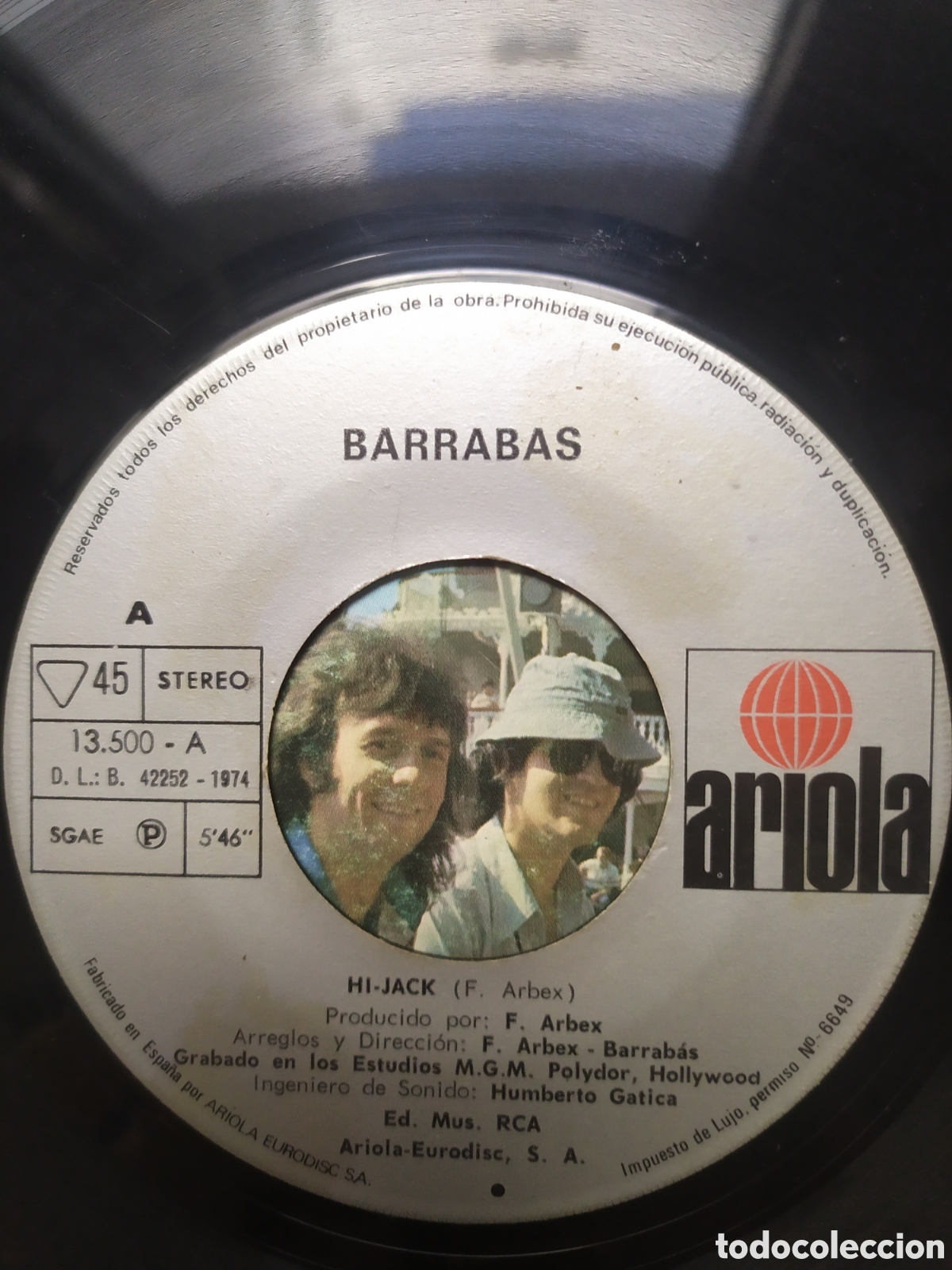Discos de vinilo: Single Barrabas. Hi-Jack / Lady Love - Foto 3