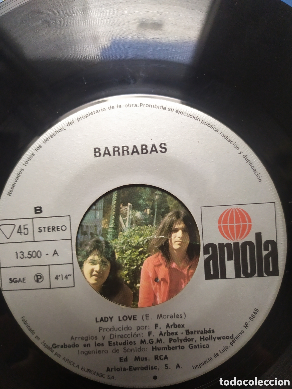 Discos de vinilo: Single Barrabas. Hi-Jack / Lady Love - Foto 4