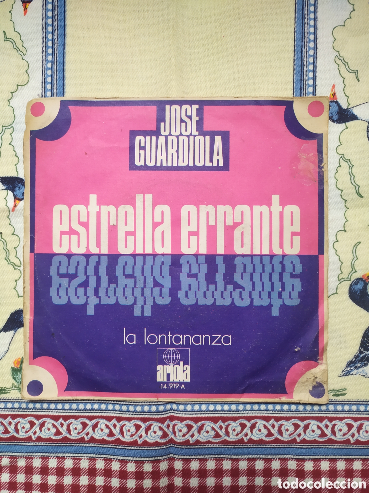 Discos de vinilo: Single Jos&eacute; Guardiola. Estrella errante / La lontananza - Foto 2