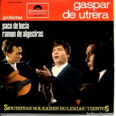 Discos de vinilo: GASPAR DE UTRERA (CON PACO DE LUCIA) / YO ME VUELVO LOCO + 3 (EP POLYDOR 1966). Lote 401503319