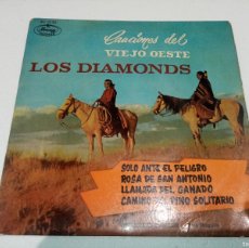 Discos de vinilo: SINGLE DE VINILO DE LOS DIAMONDS CANCIONES DEL OESTE AÑO 1960. Lote 401514379