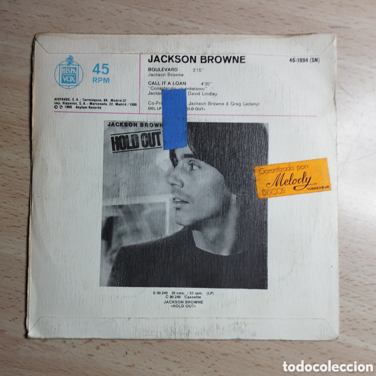 Discos de vinilo: Single 7&rdquo; Jackson Browne 1980 Boulevard. - Foto 2