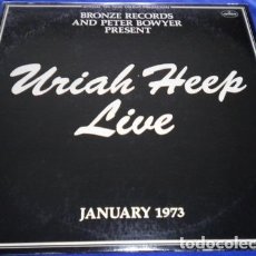 Discos de vinilo: URIAH HEEP LIVE ENERO 1973 DISCO DOBLE IN ENGLAND. Lote 401587929