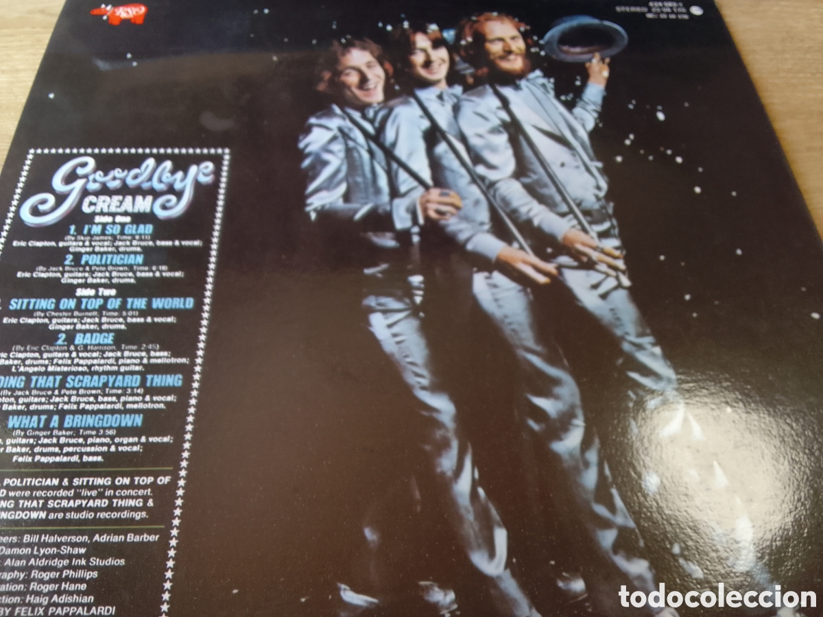 Discos de vinilo: CREAM GOODBYE ERIC CLAPTON JACK BRUCE GINGER BAKER - Foto 2