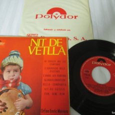Discos de vinilo: ORFEÓ ENRIC MOREIRA - NIT DE VETLLA. EP, ED ESPAÑOLA 7” 1965. FUNDA INTERIOR. IMPECABLE. Lote 401719304