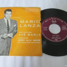 Discos de vinilo: MARIO LANZA - AVE MARÍA / ADDIO ALLA MADRE. SINGLE, ED ESPAÑOLA 7” DE 1962. MUY BUEN ESTADO