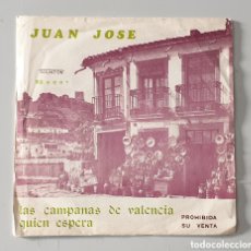 Discos de vinilo: JUAN JOSE - LAS CAMPANAS DE VALENCIA +1 (ESPAÑA - SOUNTON - 1974) PROMO RARO DEDICADA A NINO BRAVO. Lote 401730359