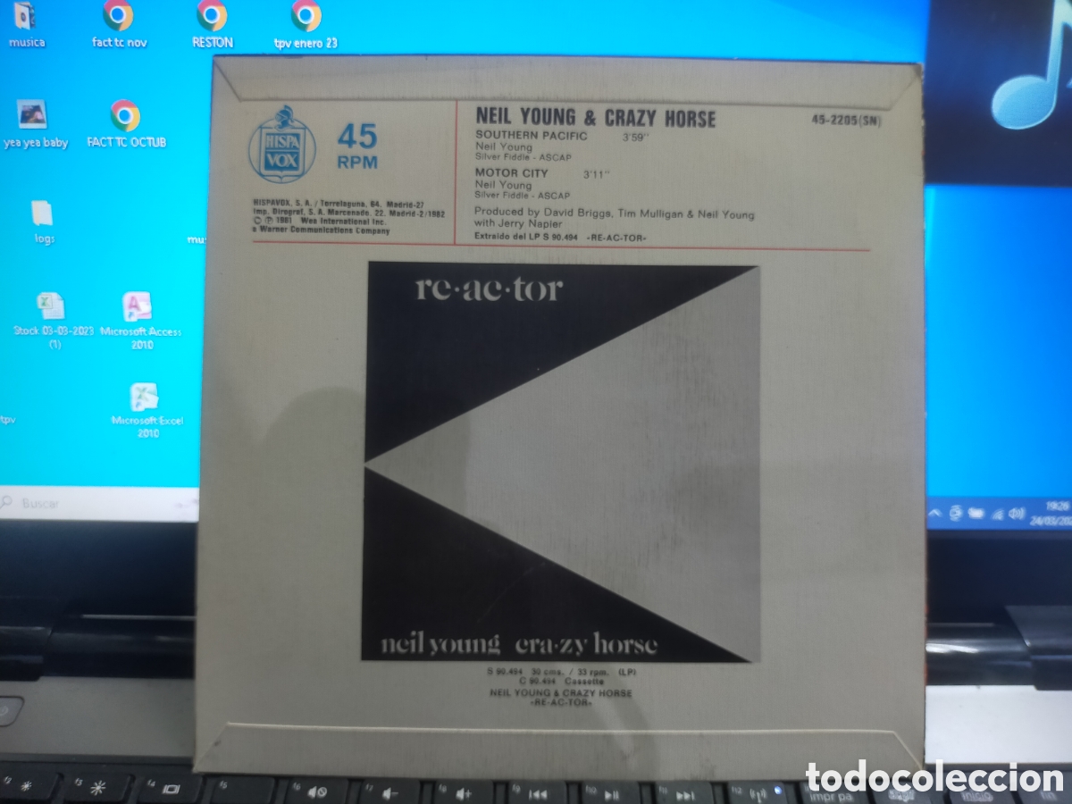 Discos de vinilo: Neil Young single southern pac&iacute;fic Espa&ntilde;a 1982 - Foto 2