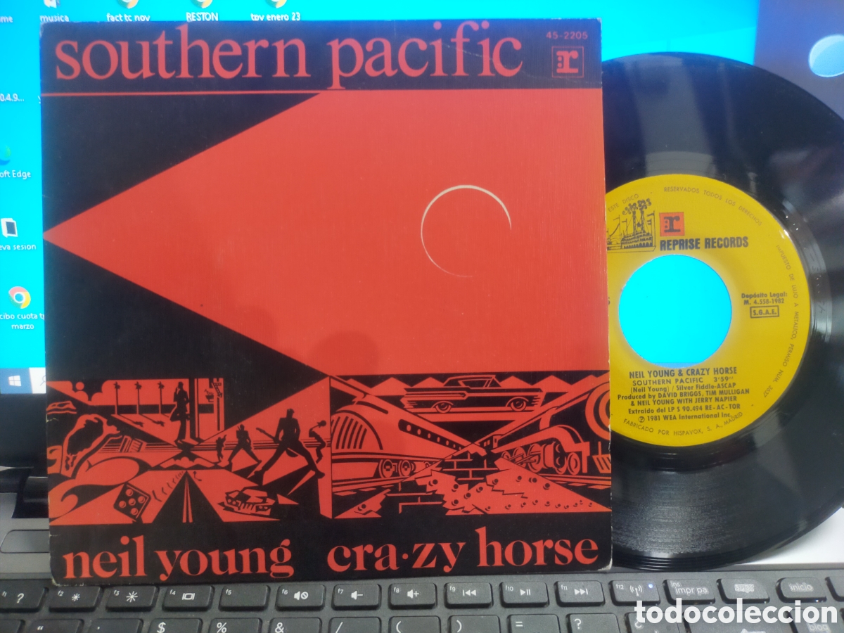 Discos de vinilo: Neil Young single southern pac&iacute;fic Espa&ntilde;a 1982 - Foto 1