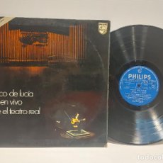 Discos de vinilo: PACO DE LUCÍA / EN VIVO DESDE EL TEATRO REAL / LP GATEFOLD-PHILIOS-1975 / DISCOLIBRO / MBC. ***/***. Lote 401757249