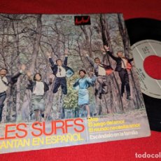 Discos de vinilo: LES SURFS STOP/EL JUEGO DEL AMOR/EL MUNDO NECESITA AMOR +1 EP 7'' 1965 SPAIN CANTAN ESPAÑOL. Lote 401763479