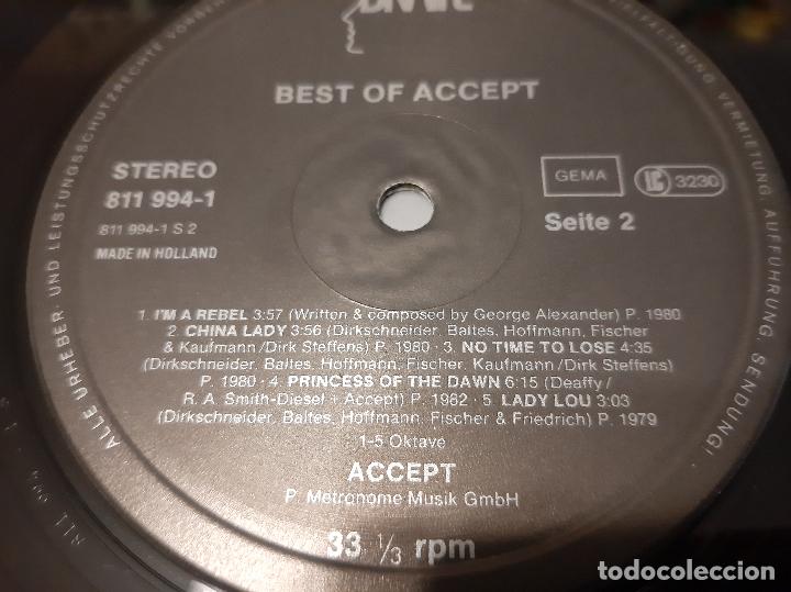 Discos de vinilo: ACCEPT -BEST OF ACCEPT- LP DISCO VINILO - Foto 3