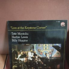 Discos de vinilo: TETE MONTOLIU - HERBIE LEWIS - BILLY HIGGINS. LIVE AT THE KEYSTONE CORNER. LP SPAIN. Lote 401842584