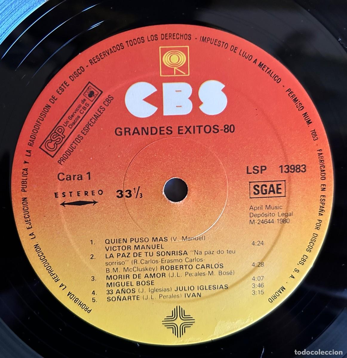 Discos de vinilo: Various &lrm;&ndash; Grandes Exitos-80. Estado. Vg / Vg. 1980 - Foto 3