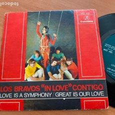 Discos de vinilo: LOS BRAVOS IN LOVE CONTIGO (GREAT IS OUR LOVE) SINGLE ESPAÑA 1968 (EPI15). Lote 401872344